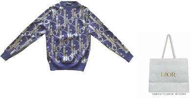 DIOR Baju Sejuk Lelaki Kain Wool dengan Cetakan Reflektif 113M630AT197-C000 2