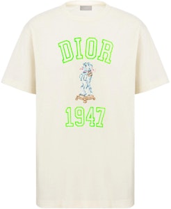 DIOR Bobby Logo Crewneck T-Shirt Putih Gading Relaxed Fit. 483J635A0817-C186 Order DIOR Bobby Logo Crewneck T-Shirt Putih Gading Relaxed Fit. 483J635A0817-C186