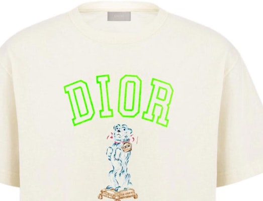 디올 릴렉스핏 바비 로고 아이보리 화이트 크루넥 티셔츠. 483J635A0817-C186 Sizing 디올 릴렉스핏 바비 로고 아이보리 화이트 크루넥 티셔츠. 483J635A0817-C186