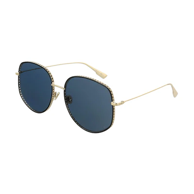DIOR Round Sunglasses Classic Blue Gold Unisex情侣款 BYDIOR2-J5GA9