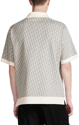 DIOR S24 All-Over Print Button Straight-Cut Polo Shirt Blue Mens 293M832AT396-C085 Details for DIOR S24 All-Over Print Button Straight-Cut Polo Shirt Blue Mens 293M832AT396-C085
