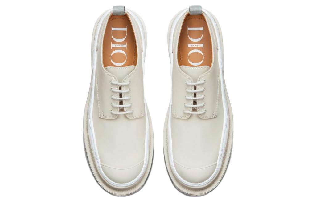 Shop Sacai x DIOR 迪奧 德比鞋 米白色