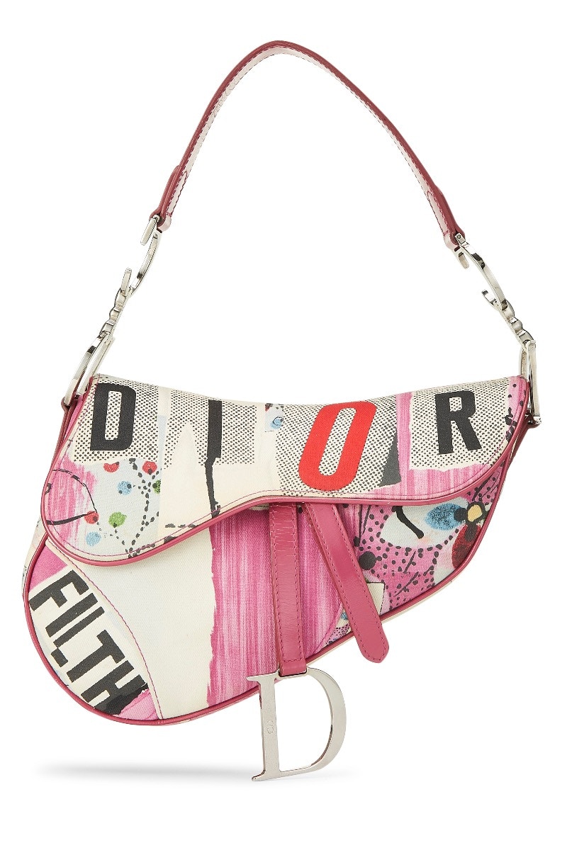 Buy Tas Dior Saddle Print Kotor Pink Putih