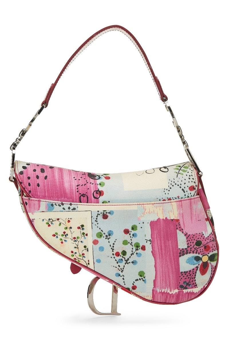 Order Tas Dior Saddle Print Kotor Pink Putih