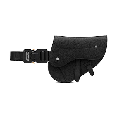 Dior Saddle Belt Bag Grained Calfskin Black