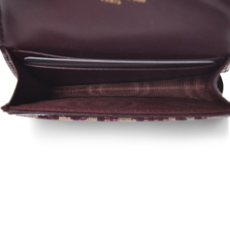 Lookbook 디올 새들 오블리크 버건디 카드지갑 
