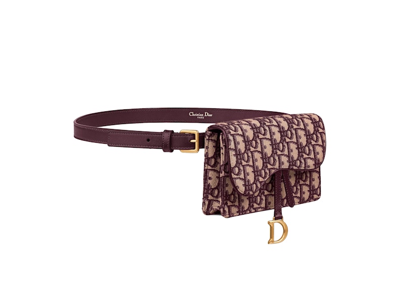 Order 디올 새들 오블리크 버건디 클러치 벨트 
