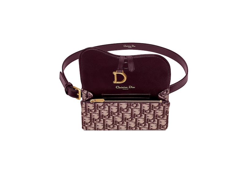 Lookbook 디올 새들 오블리크 버건디 클러치 벨트 
