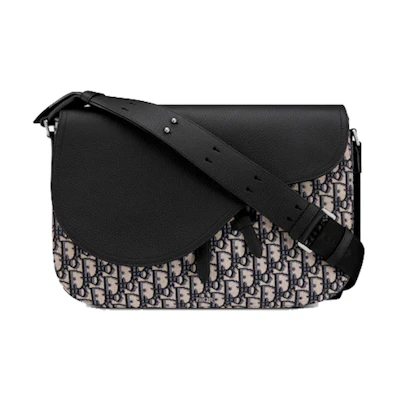 Dior Saddle Messenger Bag Large Oblique Jacquard Black