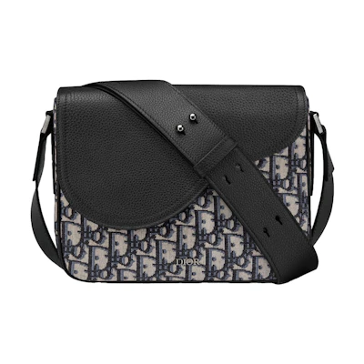 Dior Saddle Messenger Bag Mini Oblique Jacquard Black