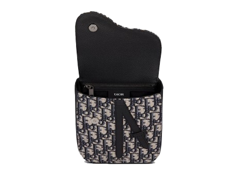 Lookbook 디올 새들 오블리크 자카드 베이지/블랙 파우치 
