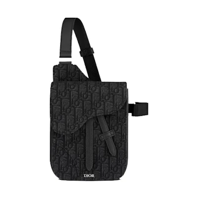 Dior Saddle Pouch Oblique Jacquard Black
