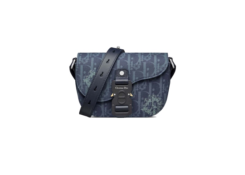 Dior Saddle Pouch with Strap Denim Blue