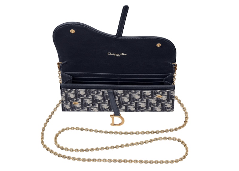 Lookbook Diorサドル財布 オブリーク (カード6枚収納) ブルー
