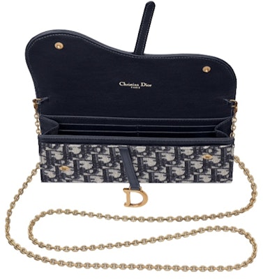 Dior Saddle Wallet Oblique (6 Card Slot) Blue Lookbook Dior Saddle Wallet Oblique (6 Card Slot) Blue
