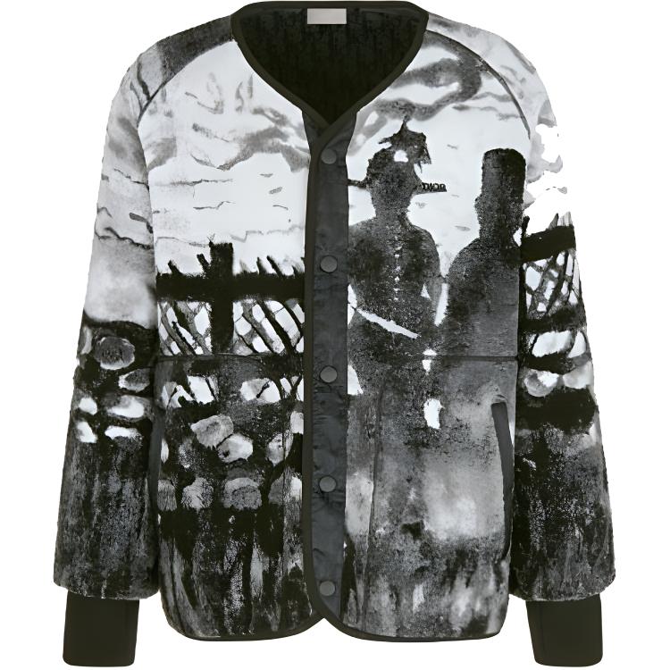 DIOR Seasonal Grey Tech Wool Fleece Jacket 143J434A0733-C889