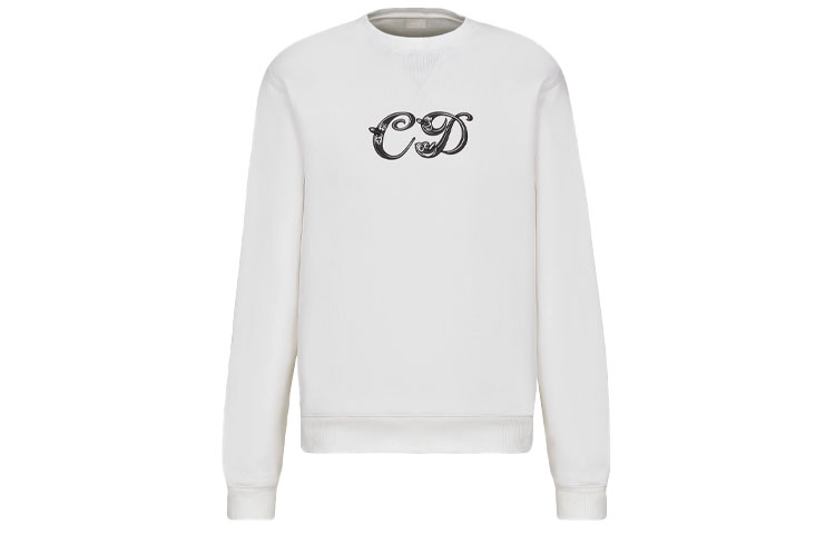 DIOR Seasonal Logo Crewneck Sweatshirt White 193J687A0531-C089