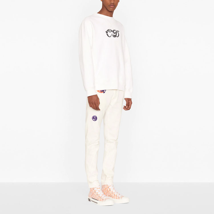 Purchase ディオール シーズナル ロゴ クルーネック スウェットシャツ ホワイト 193J687A0531-C089