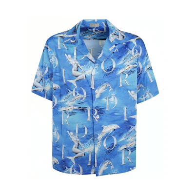 DIOR Seasonal New Blue Metal Dolphin Mermaid Shirt 933C512A4630-585