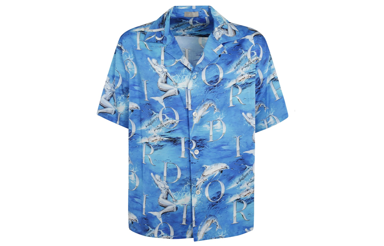 DIOR Seasonal New Blue Metal Dolphin Mermaid Shirt 933C512A4630-585 圖 2