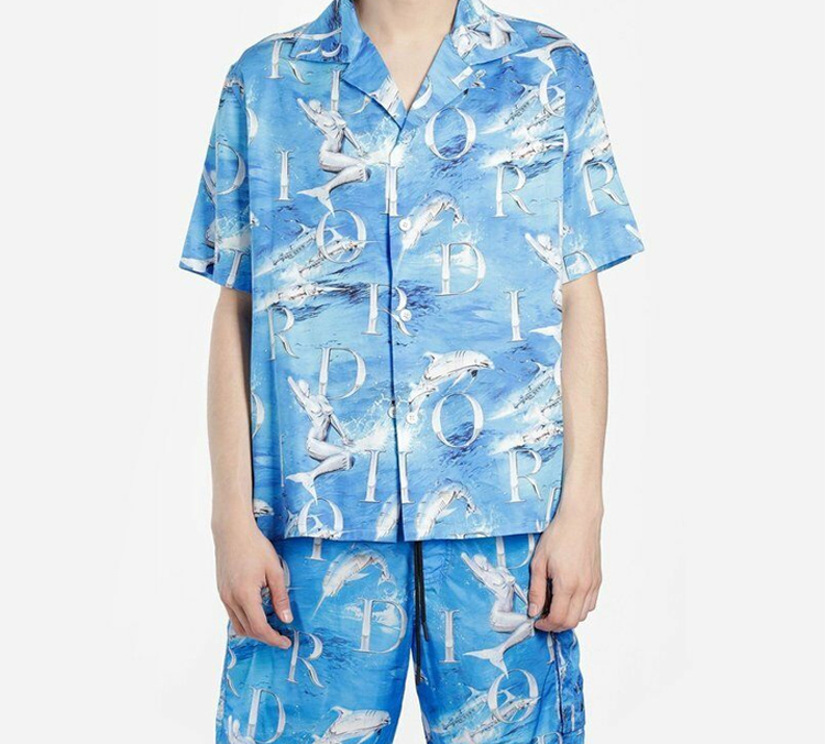 DIOR Seasonal New Blue Metal Dolphin Mermaid Shirt 933C512A4630-585 圖 4