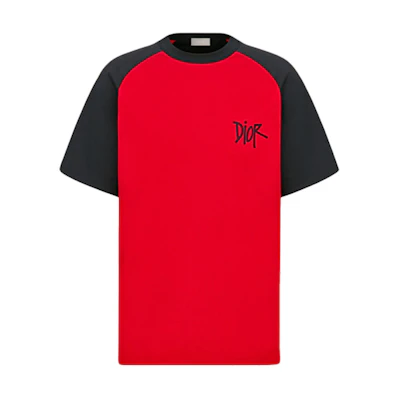 DIOR Seasonal Red Reversible Logo Crew Neck T-Shirt 183J654A0677-C583