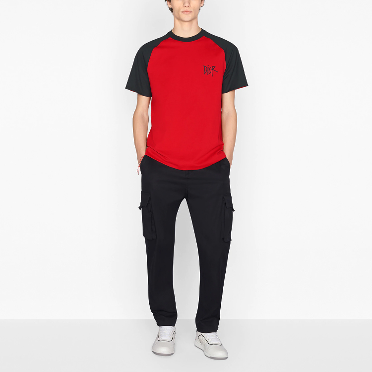 DIOR Seasonal Red Reversible Logo Crew Neck T-Shirt 183J654A0677-C583 圖 5