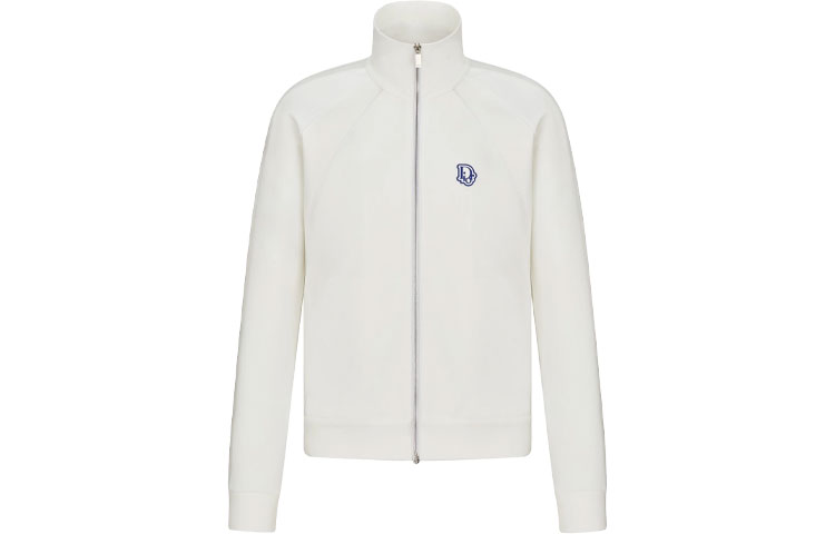 Dior Seasonal White Jacket with Graphic Print and Zipper 193J430A0631-C021