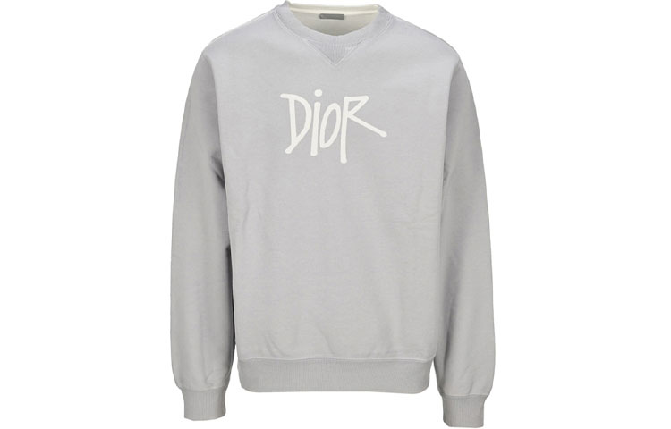 DIOR Signature Graffiti Print Oversized Sweatshirt Grey 033J604B-0531-800