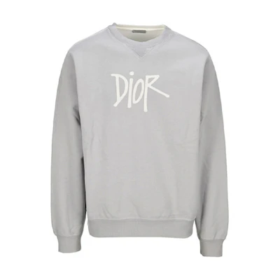 DIOR Signature Graffiti Print Oversized Sweatshirt Grey 033J604B-0531-800