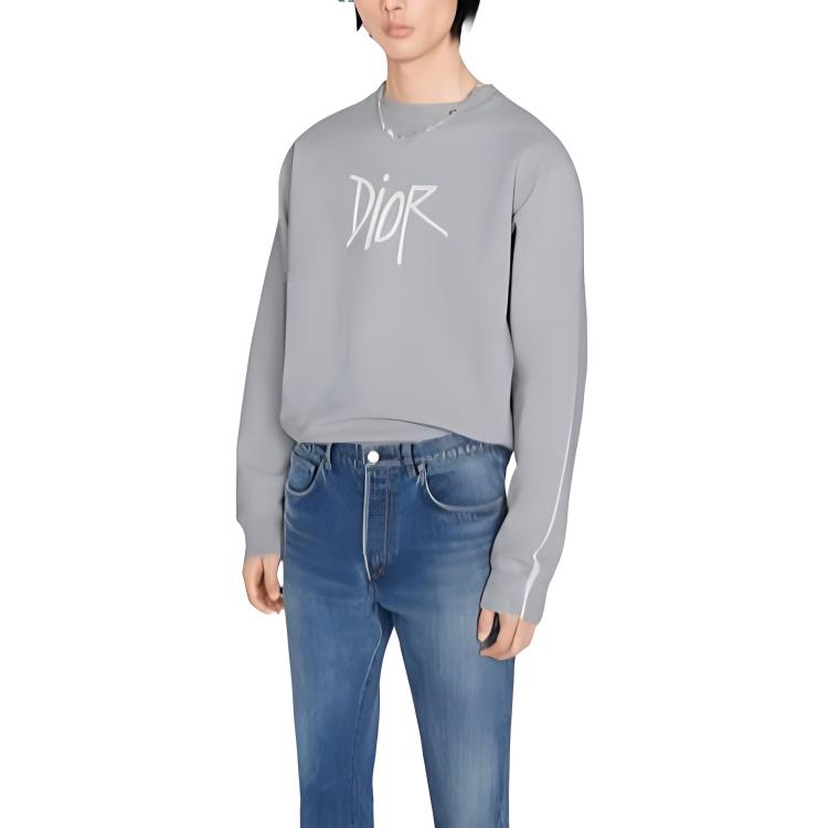 Purchase ディオール シグネチャー グラフィティプリント オーバーサイズ スウェットシャツ グレー 033J604B-0531-800