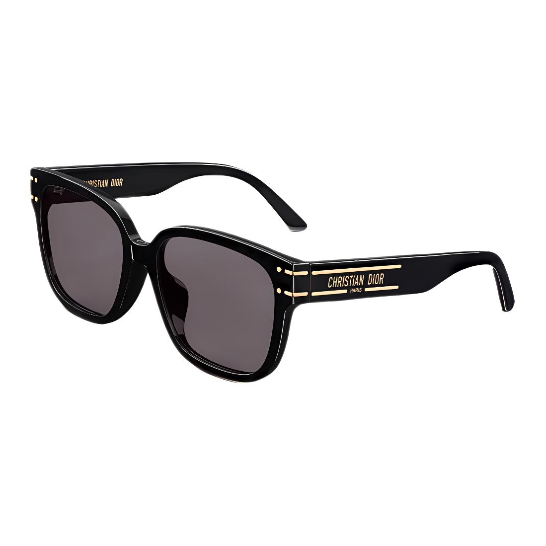 DIOR Signature S7F Square Sunglasses Black Unisex with Lettered Temples DSGTS7FXR-10A0