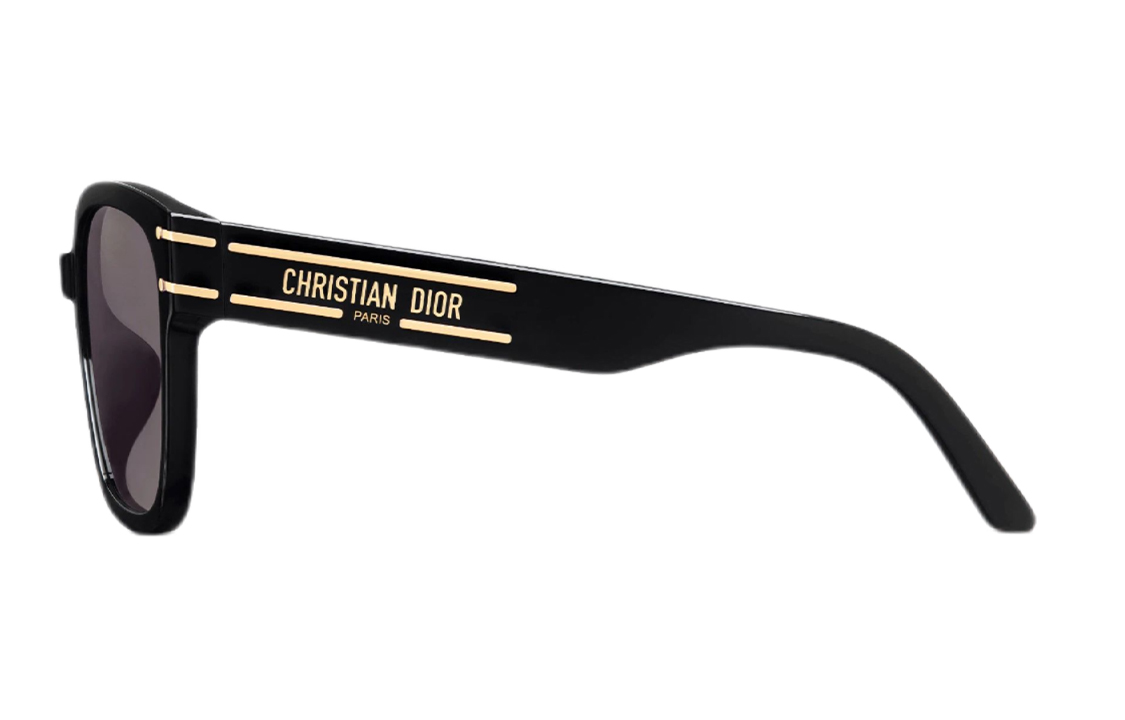 Shop Dior Signature S7F 方形墨镜 黑色 中性 经典字母镜腿 DSGTS7FXR-10A0