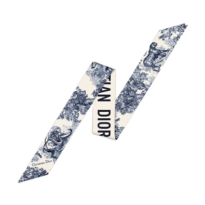 DIOR Silk Toile de Jouy Mitzah Scarf Unisex Blue 94TOJ106I600-C512