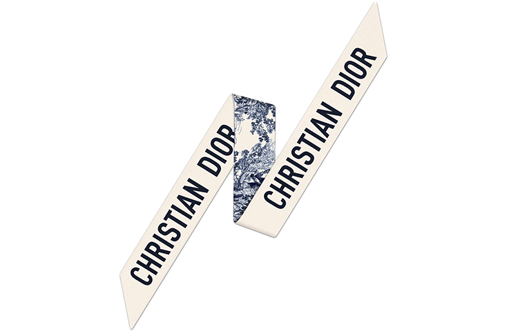 DIOR Silk Toile de Jouy Mitzah Scarf Unisex Blue 94TOJ106I600-C512 圖 3