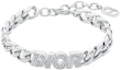 Order Dior Silver-Tone Brass Italic Chain Bracelet with White Crystals for Men. B1396HOMMT-D001