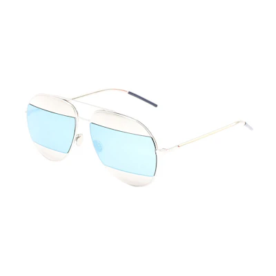 Dior Silver Aviator Sunglasses with Mirrored Lens. DIORSPLIT1010/3J5914