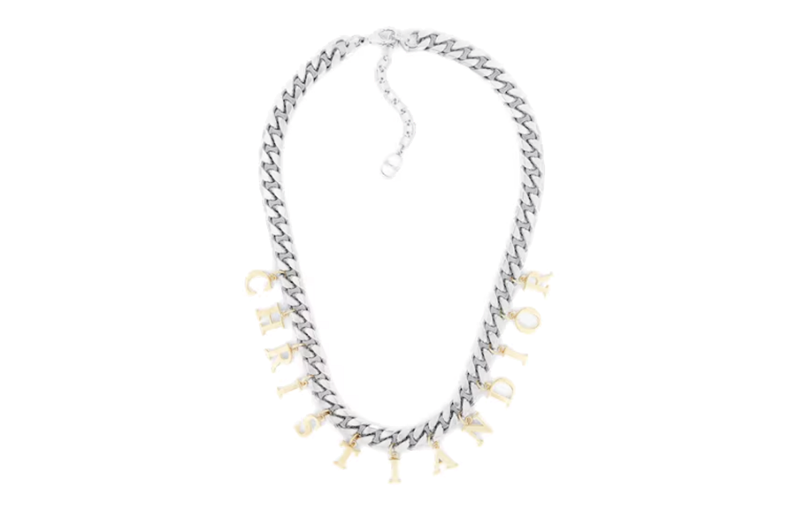DIOR Silver Letter Cutout Logo Necklace for Men. N2282HOMMT-D000 圖 2