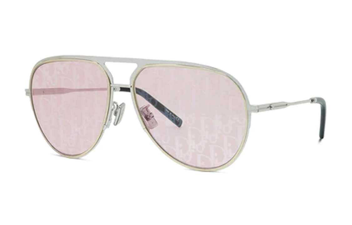 DIOR Silver Metal Aviator Sunglasses Unisex with Spliced Design. DIORESSENTIALA2UF0E8