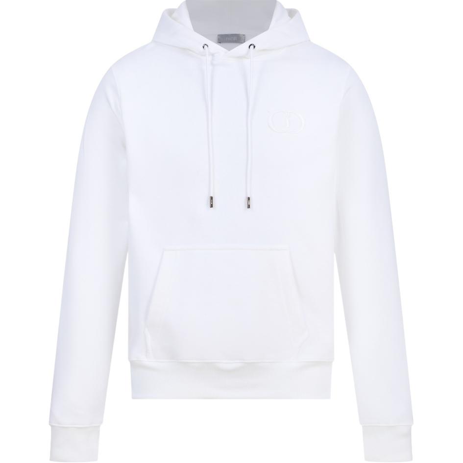 DIOR Simple Solid Color Hoodie White Long Sleeve POIZON240715274