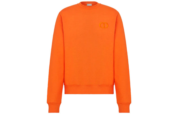 DIOR Solid Color Crewneck Long Sleeve Sweatshirt Orange 113J699A0531-C242