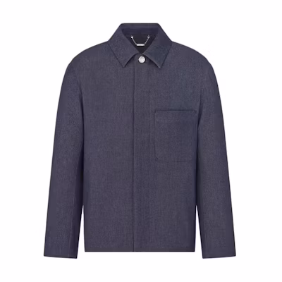 DIOR Solid Color Long Sleeve Pocket Jacket - Blue 493C220A6241-C540