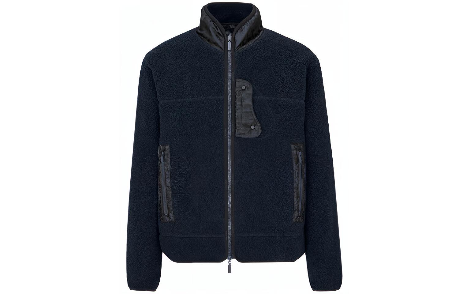 DIOR Solid Color Zip-Up Jacket - Navy Blue 113J405A0678_C585