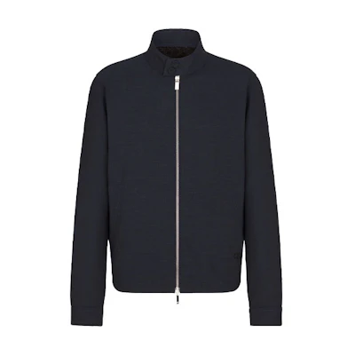 DIOR Solid Color Zip Jacket Long Sleeve Stand Collar - Blue 113C440A5293-C589