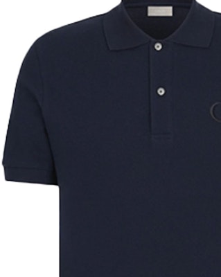 DIOR Solid Cotton Short-Sleeve Polo Shirt in Navy Blue 013J800A0373-C585 Shop DIOR Solid Cotton Short-Sleeve Polo Shirt in Navy Blue 013J800A0373-C585