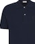 Shop DIOR Solid Cotton Short-Sleeve Polo Shirt in Navy Blue 013J800A0373-C585
