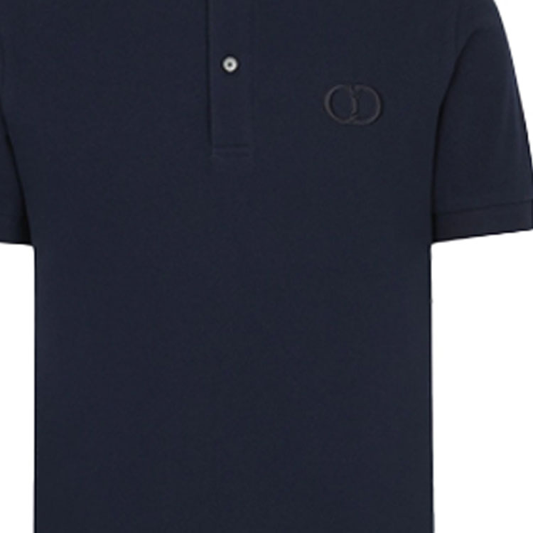 Purchase DIOR Kaus Polo Lengan Pendek Katun Padat Warna Biru Laut 013J800A0373-C585