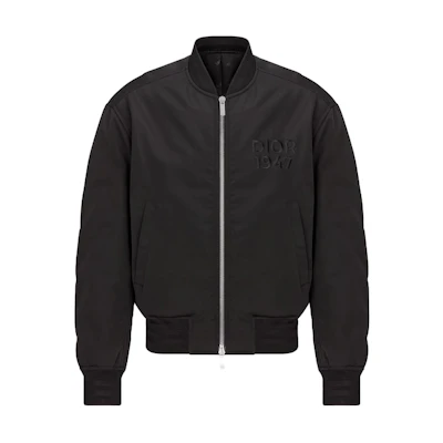 DIOR Solid Logo Embroidered Zip-Up Jacket 143C432F4533-C989