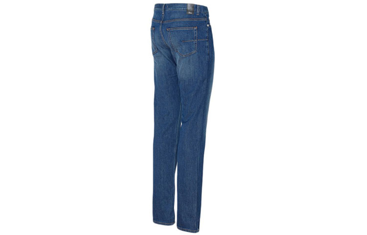 Shop DIOR Solid Stretch Cotton Casual Jeans - Blue 863DS13K0573-530