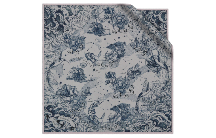 Dior Square Scarf Pink and Navy Blue Silk Twill 15CON070I606-C408 圖 3